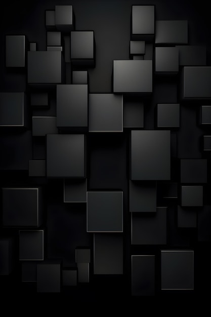 Black cubes background abstract