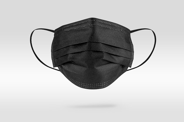 Free photo black disposable medical face mask