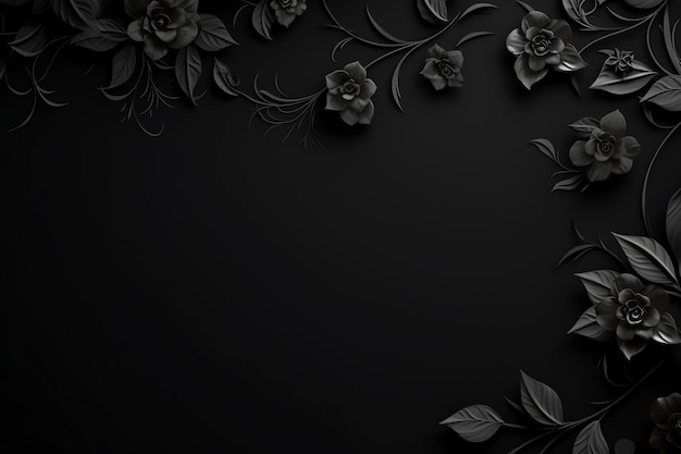 Free photo black flower card ai generated