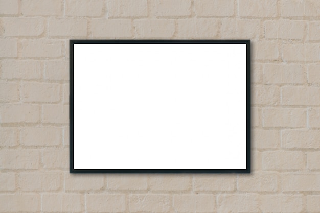 Free photo black frame hanging from a wall