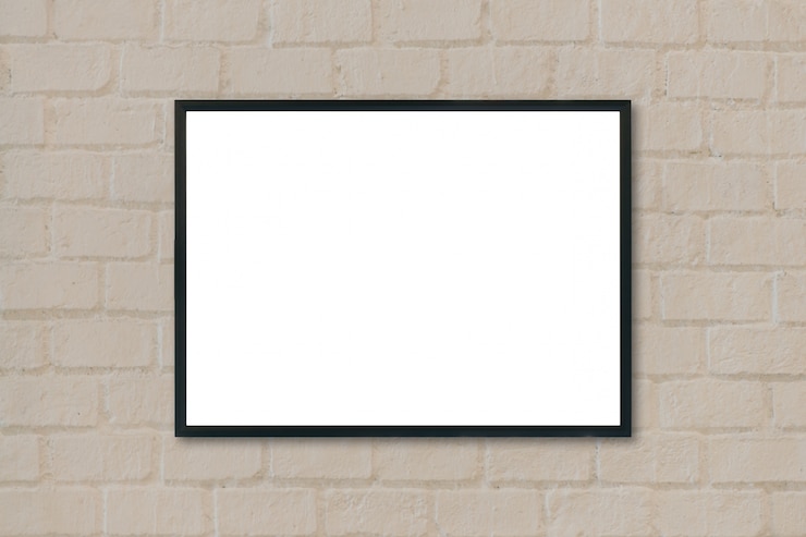Free Photo black frame hanging from a wall