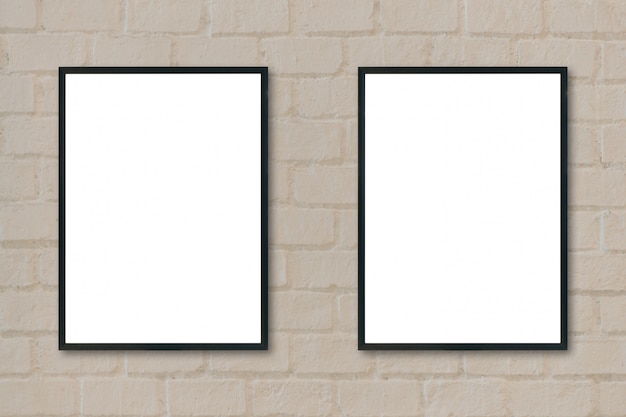 Free photo black frames hanging from a wall