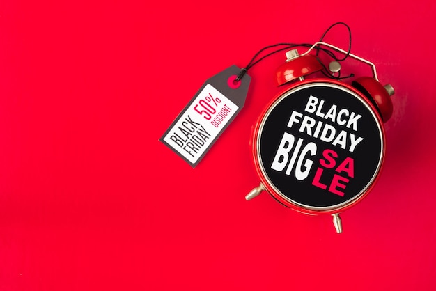 Black friday big sale alarm clock with tag