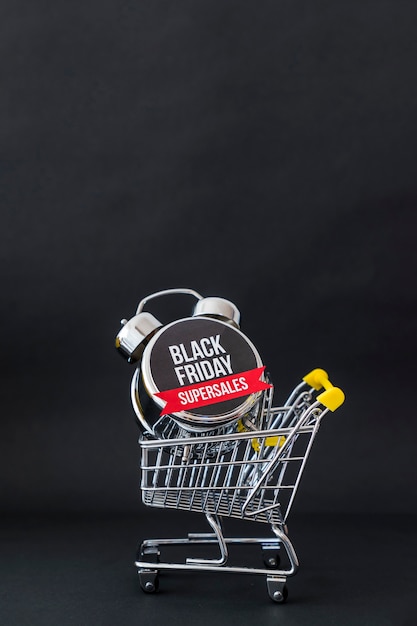 black friday concept with toy cart