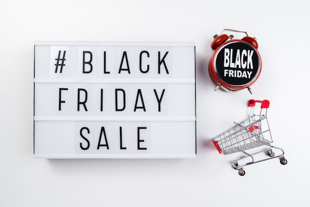 Black friday light box with alarm clock