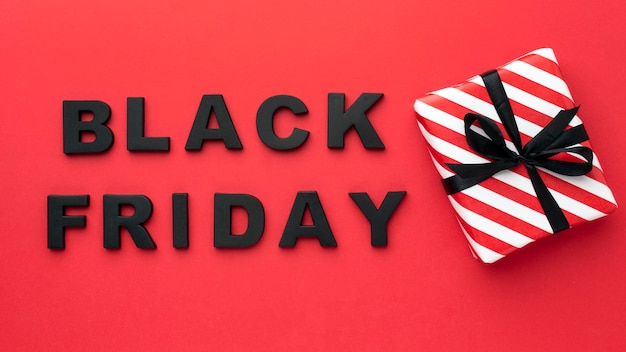 Black friday sales assortment on red background