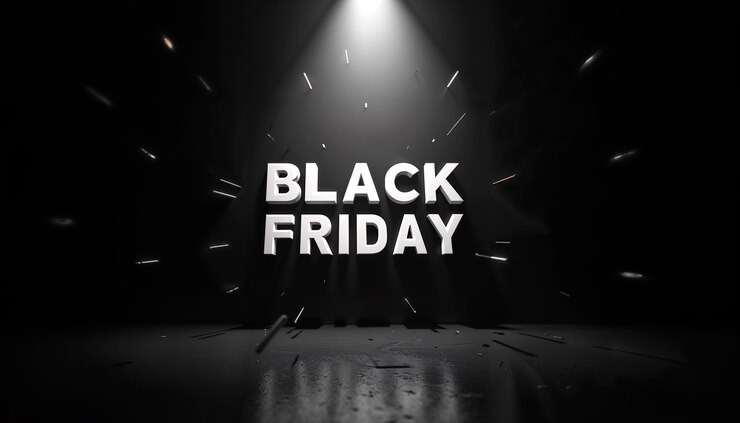 Free Photo black friday sales sign neon light