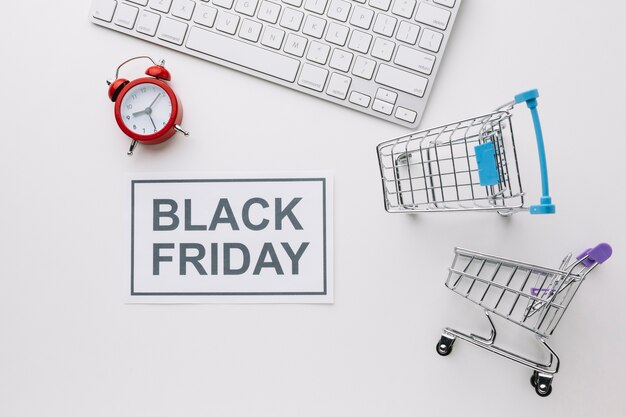 Black friday shopping carts and keyboard