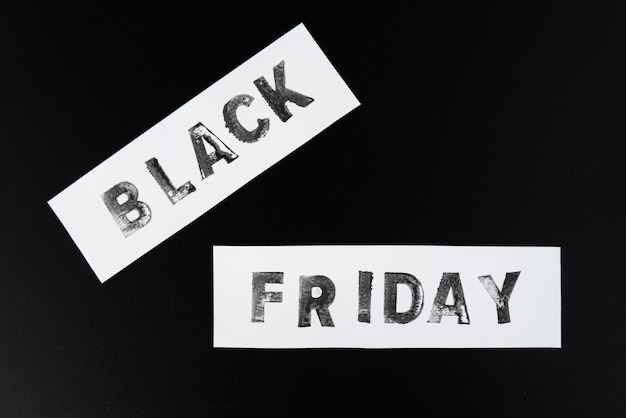 Black friday text on dark background