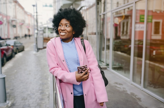 Black girl in a city