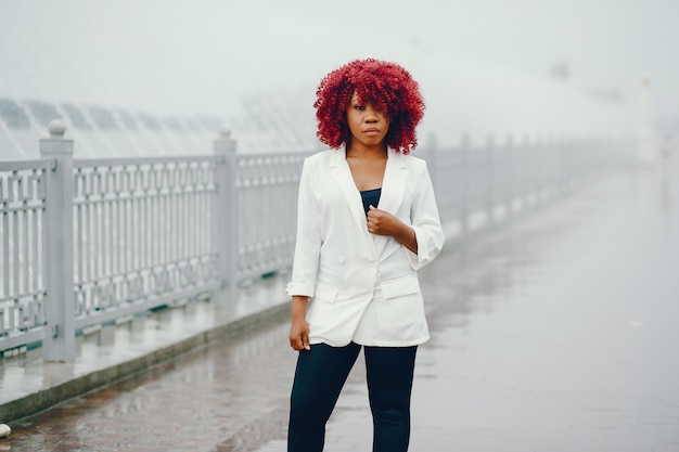 Black girl in a summer park