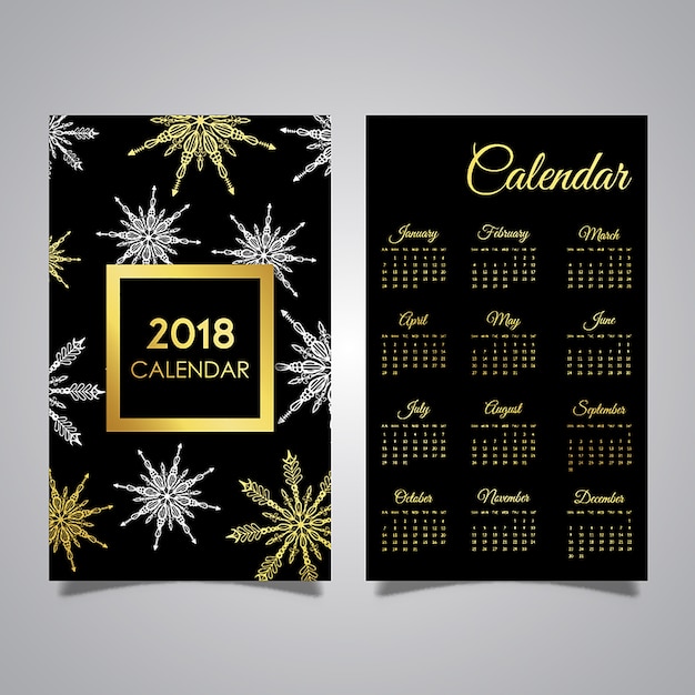 Foto gratuita calendario nero e dorato