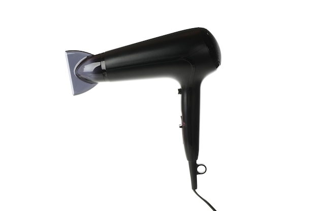 Black hair dryer isolated