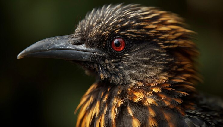 Free Photo black hawk perching on branch close up portrait generated by ai