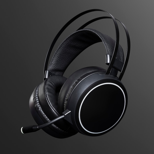 Black headphones digital device