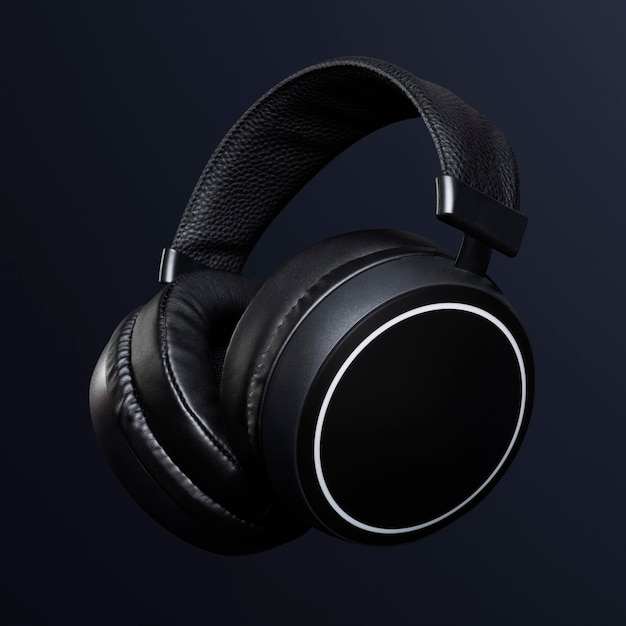 Free photo black headphones digital device