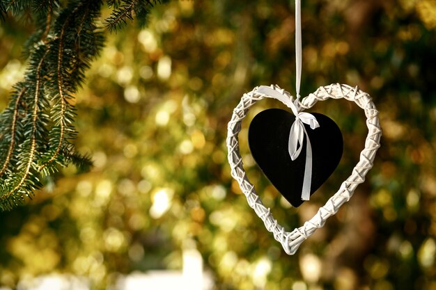 Cosa Vuol Dire Il Cuore Nero Il cuore nero messo nel cuore bianco pende dall'albero | Foto Gratis