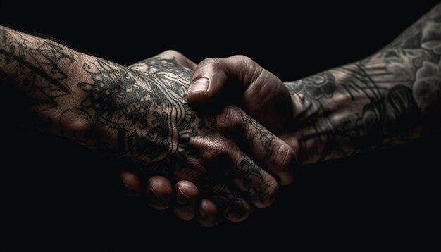 Black ink embraces beauty in henna tattoo design generated by AI