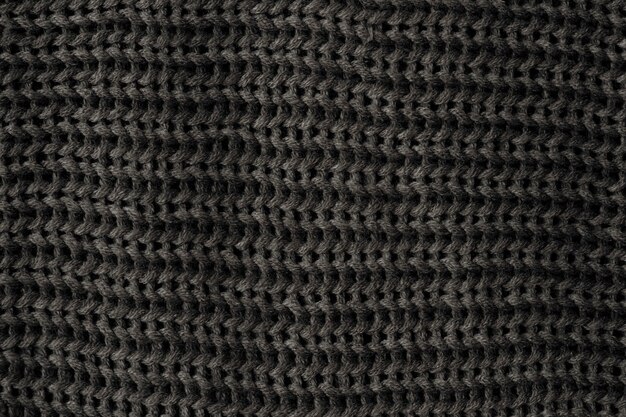 Black knitted fabric pattern texture