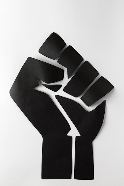 Free photo black lives matter concept with black fist