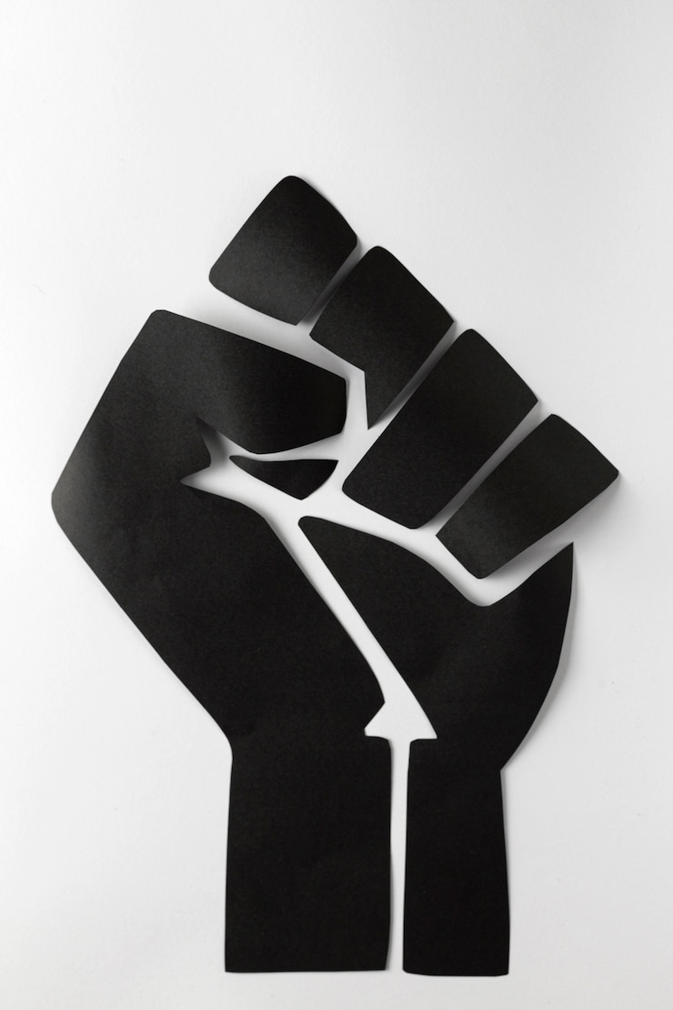 Free Photo black lives matter concept with black fist