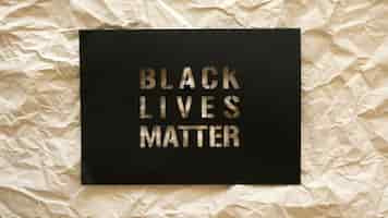 Free photo black lives matter concept with paper