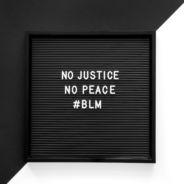 Black lives matter movement message on frame