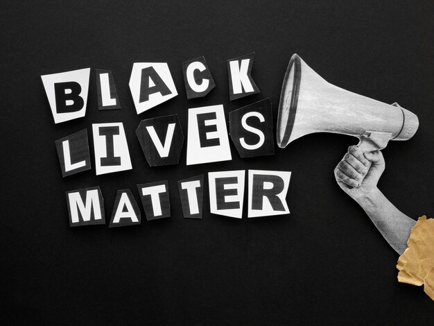 Free photo black lives matter movement above view