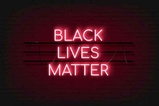 Foto gratuita sfondo di bagliore al neon rosso di black lives matter