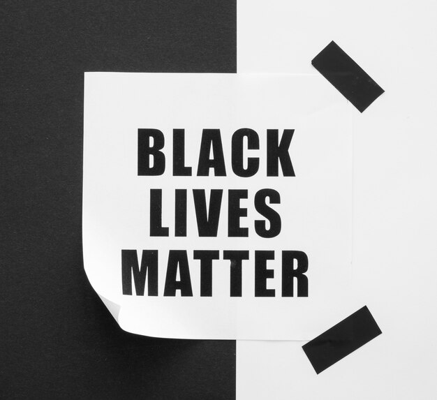 Black lives matter with black and white