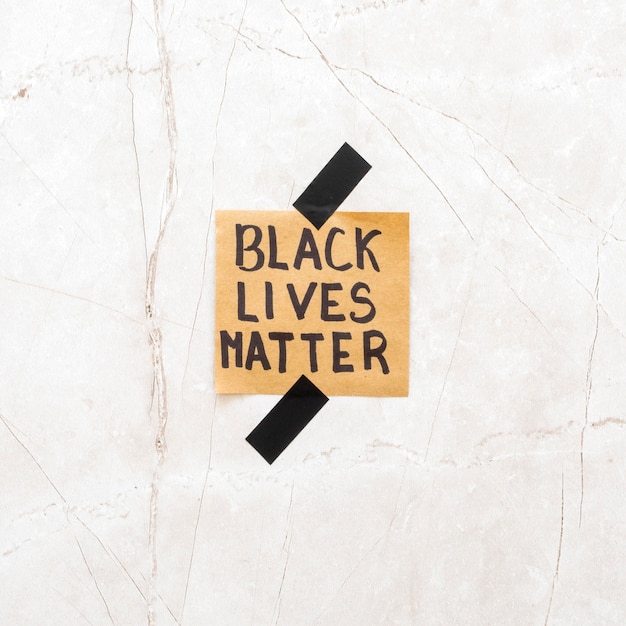 Black lives matter with on cement surface