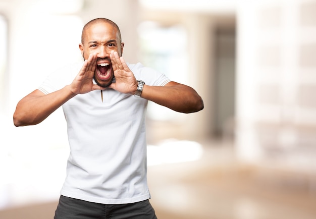 Free photo black man angry expression