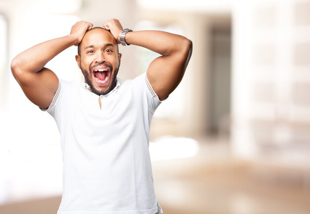 Free photo black man angry expression