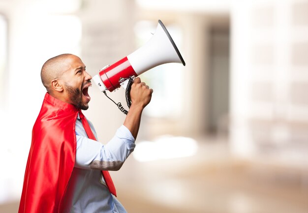 black man hero angry expression