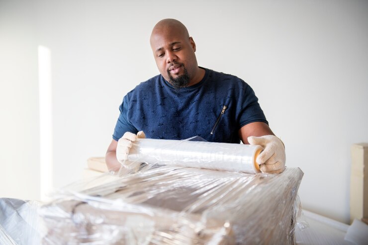 Free Photo black man moving furniture