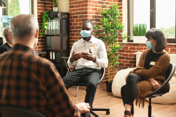 Free Photo black man talks about his mental health