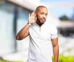 Free photo black man worried expression