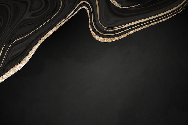 Free photo black marble background with gold lining