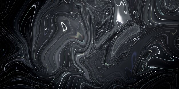Черные мраморные чернила текстуры акриловые окрашенные волны текстуры фона. узор можно использовать для обоев или обшивки роскошной настенной плитки.