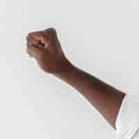 Free photo black person hand in the air