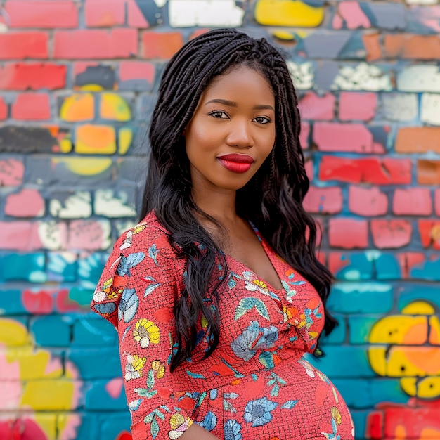 Black pregnant women posing