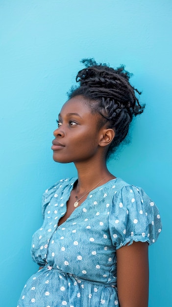 Black pregnant women posing