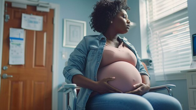 Black pregnant women posing