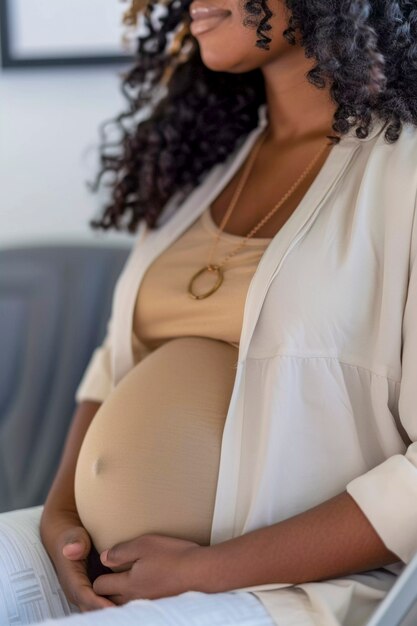 Black pregnant women posing