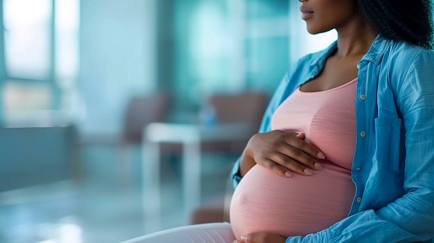 Black pregnant women posing