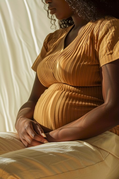 Black pregnant women posing