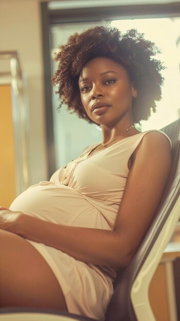 Black pregnant women posing