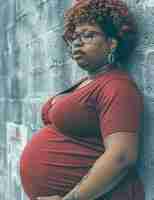 Free photo black pregnant women posing