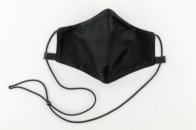 Black protective fabric face mask