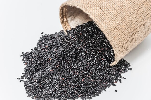 black seeds on white background